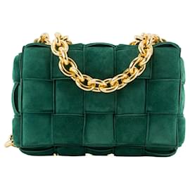 BOTTEGA VENETA - Borsa a tracolla Chain Cassette Bottega Veneta in scamosciato verde