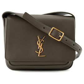 SAINT LAURENT - Niki Satchel Umhängetasche aus glattem khakifarbenem Leder