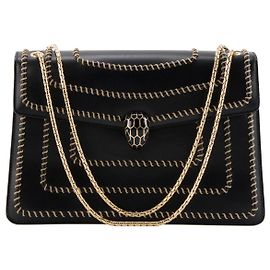 Autre Marque BULGARI - Borsa a tracolla Serpenti Bulgari in pelle liscia nera