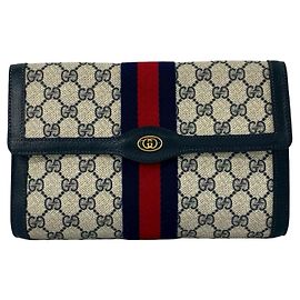 Clutch Gucci Vintage Sherry Line GG Logo Hardware