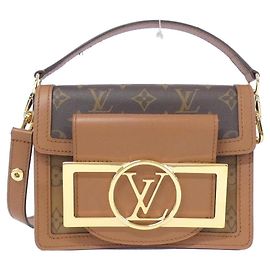 Borsa a tracolla Louis Vuitton Dauphine Lock XL in tela Monogram e pelle di vitello