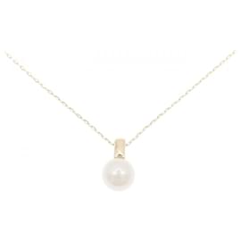 K10 Yellow Gold Freshwater Pearl Necklace - Autre Marque