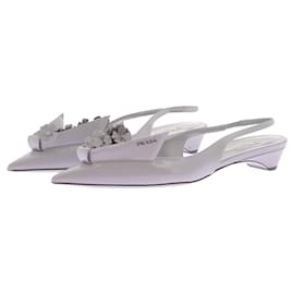 Prada Slingback Pumps Grau Leder Größe 37