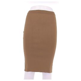 Falda de viscosa marrón Saint Laurent