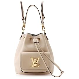 Borsa a tracolla in pelle Louis Vuitton Lockme Bucket