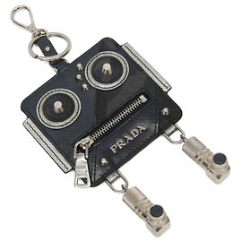 Prada Saffiano Robot Key Ring Coin Purse