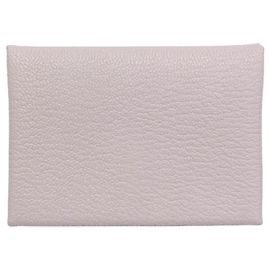 Hermès Hermes Calvi Duo Chevre Leather Card Case in Light Pink