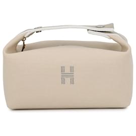 Pochette Kara Hermes in tela beige - Hermès