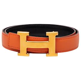 Cintura Hermès Orange Box Calf Constance H reversibile