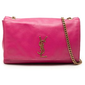 Borsa a tracolla reversibile Kate di Saint Laurent in pelle di vitello liscia e scamosciata rosa, misura Medium