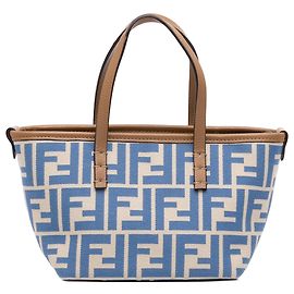 Borsa Fendi Blue Mini Zucca Jacquard Roll Satchel