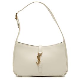 Saint Laurent Le 5 a 7 in pelle di vitello liscia bianca