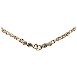 Collana con pendente Dior Gold placcata oro con logo CD e strass