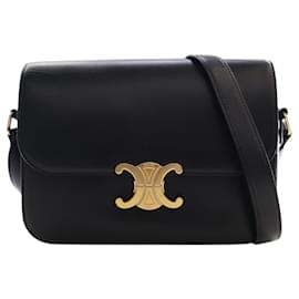 Céline Celine Black Classique Shiny Calfskin Triomphe Crossbody