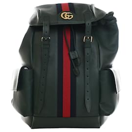 Gucci Green Large Rucksack aus Kalbsleder Web Ophidia