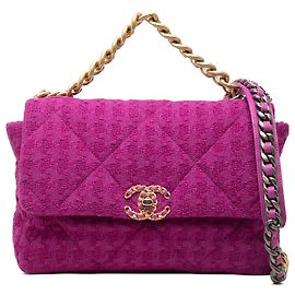 Chanel Purple Large Tweed 19 Flap