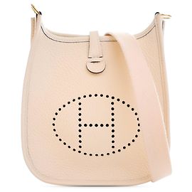 Hermès White Clemence Evelyne 16 Amazone