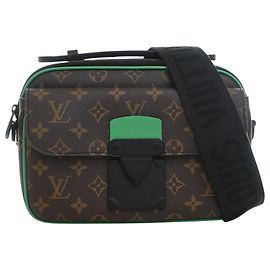 Borsa Messenger Louis Vuitton Marrone Monogram Macassar S Lock