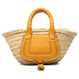 Borsa Chloé Marcie Mini in rafia beige