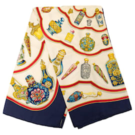 Sciarpa in seta Hermès White Qu Importe le Flacon 90