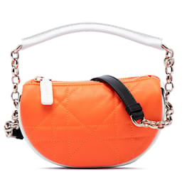 Dior Orange Micro Lambskin Cannage Dior Vibe Hobo