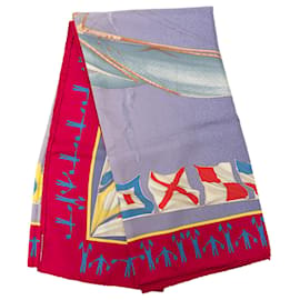Sciarpa in seta Hermès Purple En Course 90
