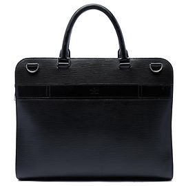 Louis Vuitton Black Epi Bassano GM