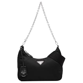 Borsa Prada Black Saffiano Trimmed Re Nylon Re Edition 2005