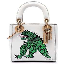 Dior White Limited Edition Niki De Saint Phalle Mini Calfskin Dragon Lady Dior