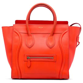 Céline Borsa Tote Celine Orange Mini in pelle di vitello liscia