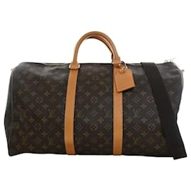 Louis Vuitton Marrone Monogram Keepall Bandouliere 50