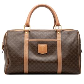 Céline Borsa Boston in tela rivestita Macadam marrone Celine