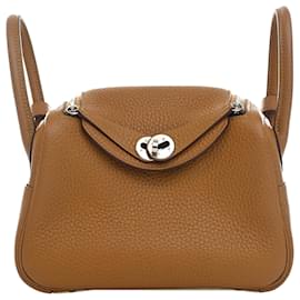 Hermès Mini Clemence Lindy 20 Marrone