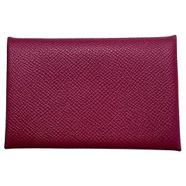 Portacarte in pelle Epsom viola Hermès