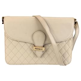 Sac à bandoulière YVES SAINT LAURENT en cuir blanc matelassé - Yves Saint Laurent