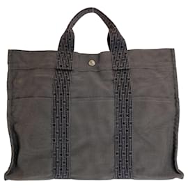 Borsa Tote Hermline MM in tela grigia Hermès