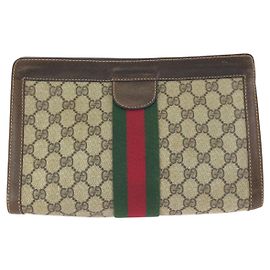 Clutch in tela GG Supreme e pelle Gucci