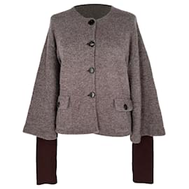 Christian Dior Strickjacke aus brauner Wolle