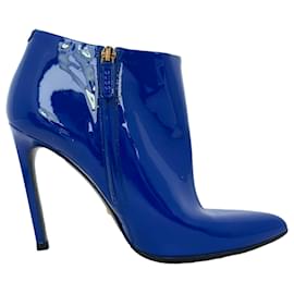 Stivaletti a punta Gucci in pelle verniciata blu