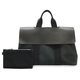 Hermes Valparaiso MM Canvas Leather Tote Bag - Hermès