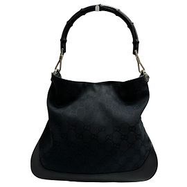 Borsa a tracolla Gucci Bamboo GG Canvas e pelle