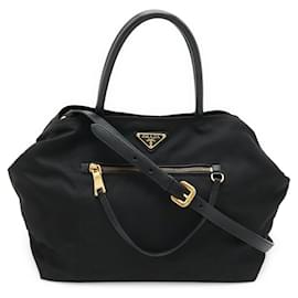 Bolso tote de nylon y cuero Prada