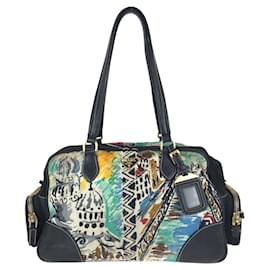 Prada Tessuto Nylon Leather Logo Tote Bag