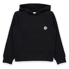 Moncler Kids Kapuzenpullover mit besticktem Logo-Patch (Schwarz)