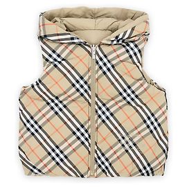 Burberry Gilet imbottito vintage a quadri reversibile per bambini (Beige)