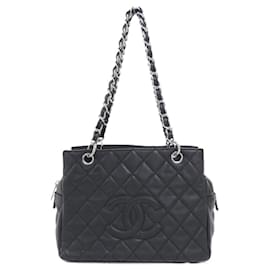 Borsa a tracolla Chanel 18004 in pelle di vitello granulata nera