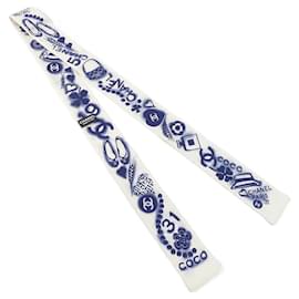 Cerchietto in seta Chanel Crema e Blu Navy