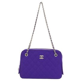 Bolso de hombro Chanel AS1873 de lona morada