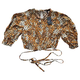 Maje Top corto estampado de leopardo