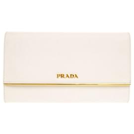 Cartera larga de cuero Saffiano Prada
